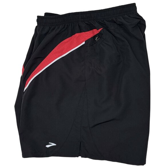 Brooks Shorts Men's Size M Black Running Shorts Lined Pockets reflective Fabric - Picture 3 of 10